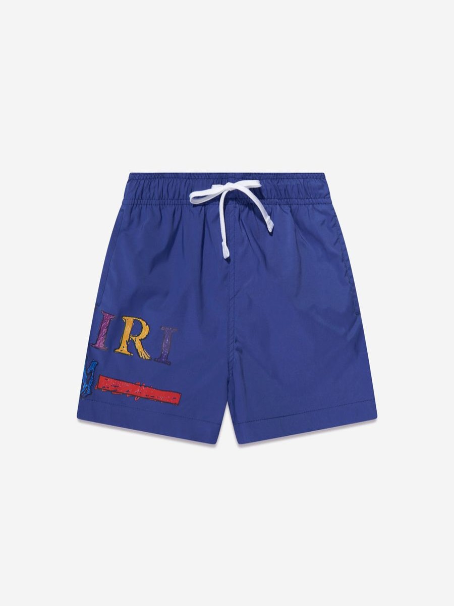 Teen Amiri Swimwear | Boys Rainbow Bar Swim Trunks In Blue