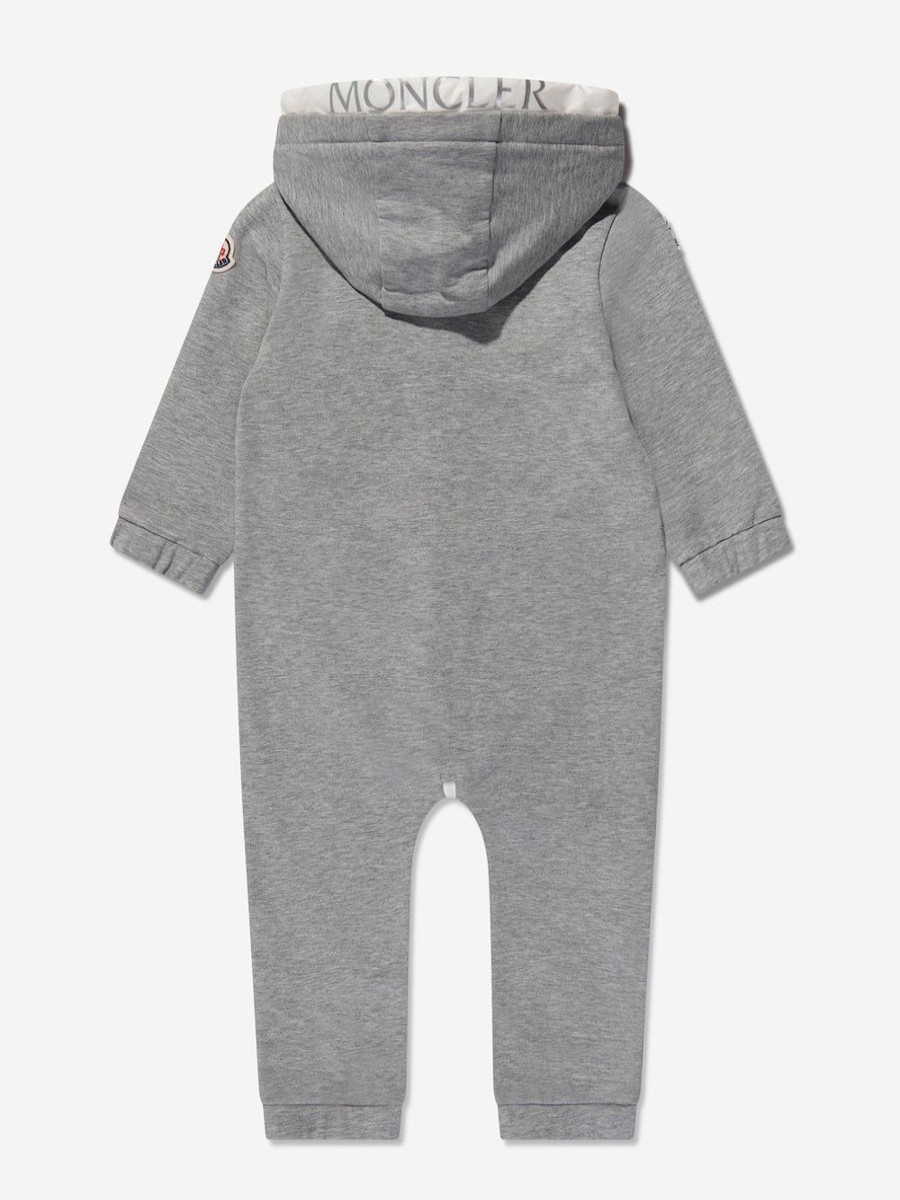 Baby Moncler Enfant Babygrows & Rompers | Baby Hooded Romper In Grey