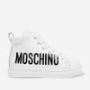 Girls Moschino Kids Sneakers | Kids Leather High Top Trainers In White