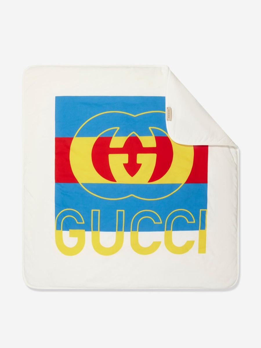 Baby Gucci Kids Blankets | Baby Logo Blanket In White