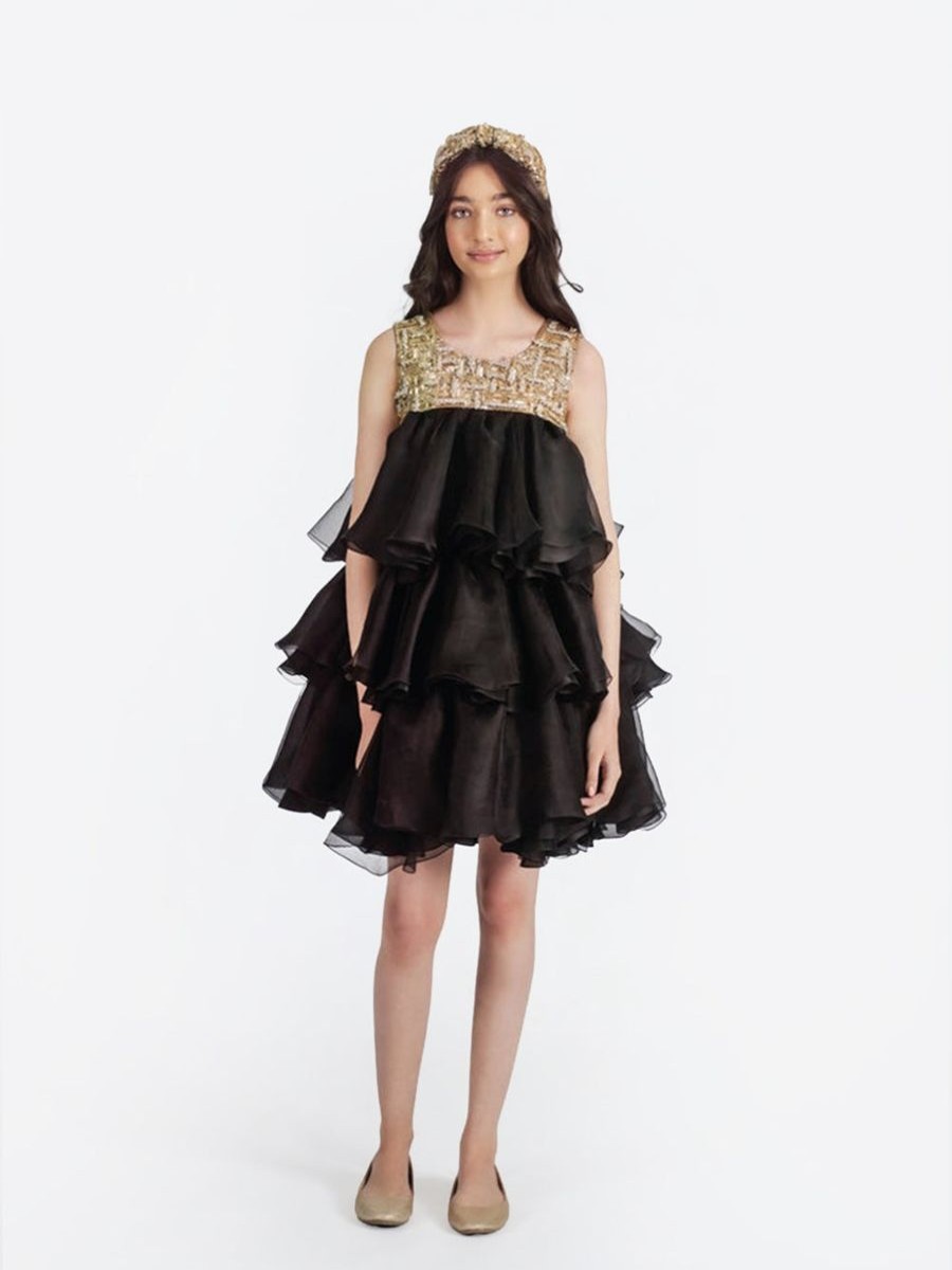 Teen Maison Ava Dresses | Girls Lumi Dress In Black