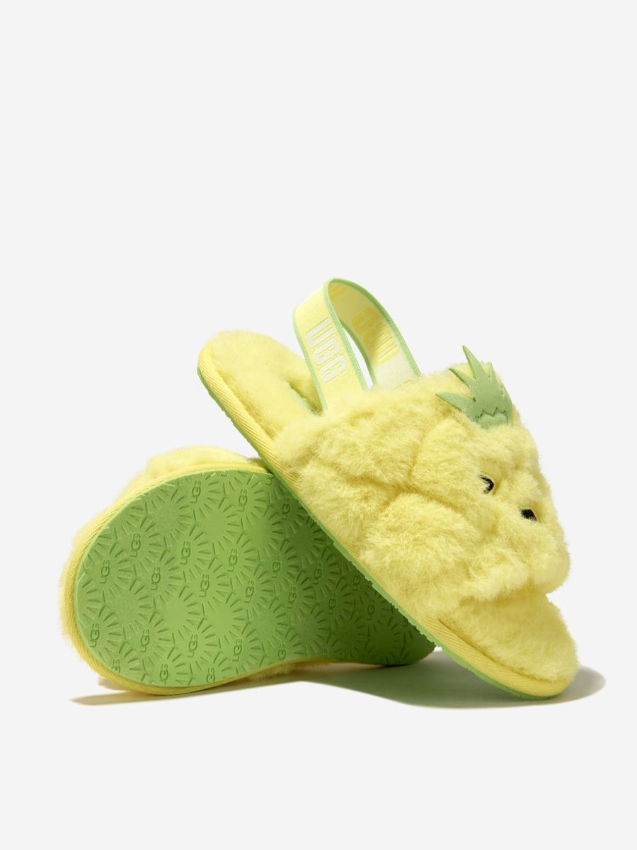 Girls UGG Nightwear & Pyjamas | Kids Fluff Yeah Pineapple Stuffie Slippers In Yellow