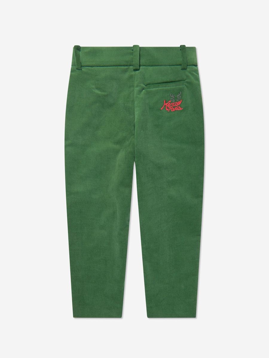 Teen KENZO KIDS Shorts | Boys Velvet Trousers In Green