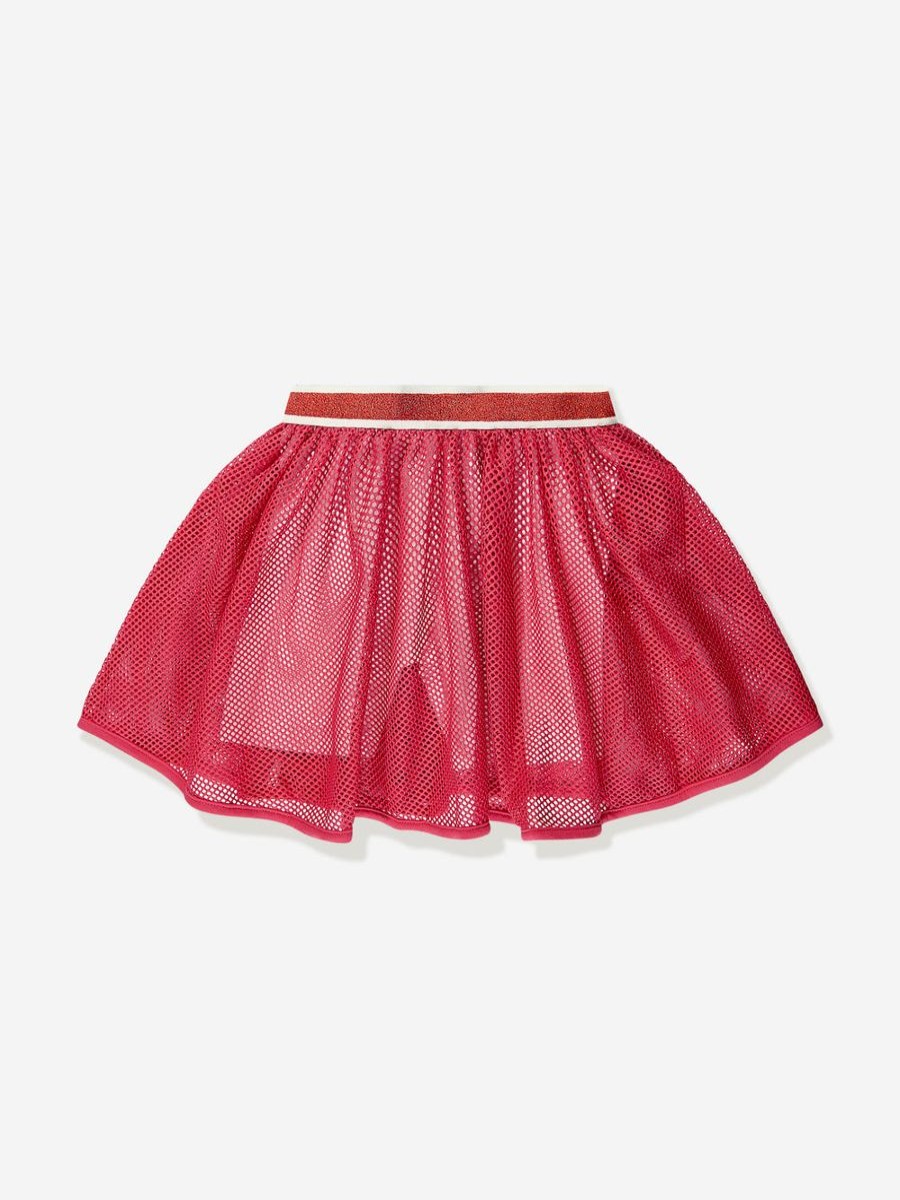 Girls Guess Skirts | Girls Mesh Skort In Red