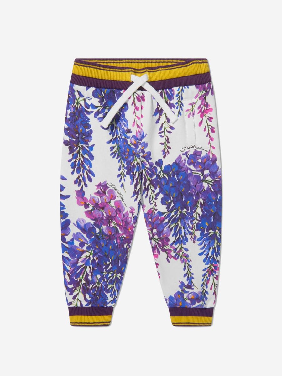 Baby Dolce & Gabbana Kids Sweatpants | Baby Girls Cotton Wisteria Print Joggers