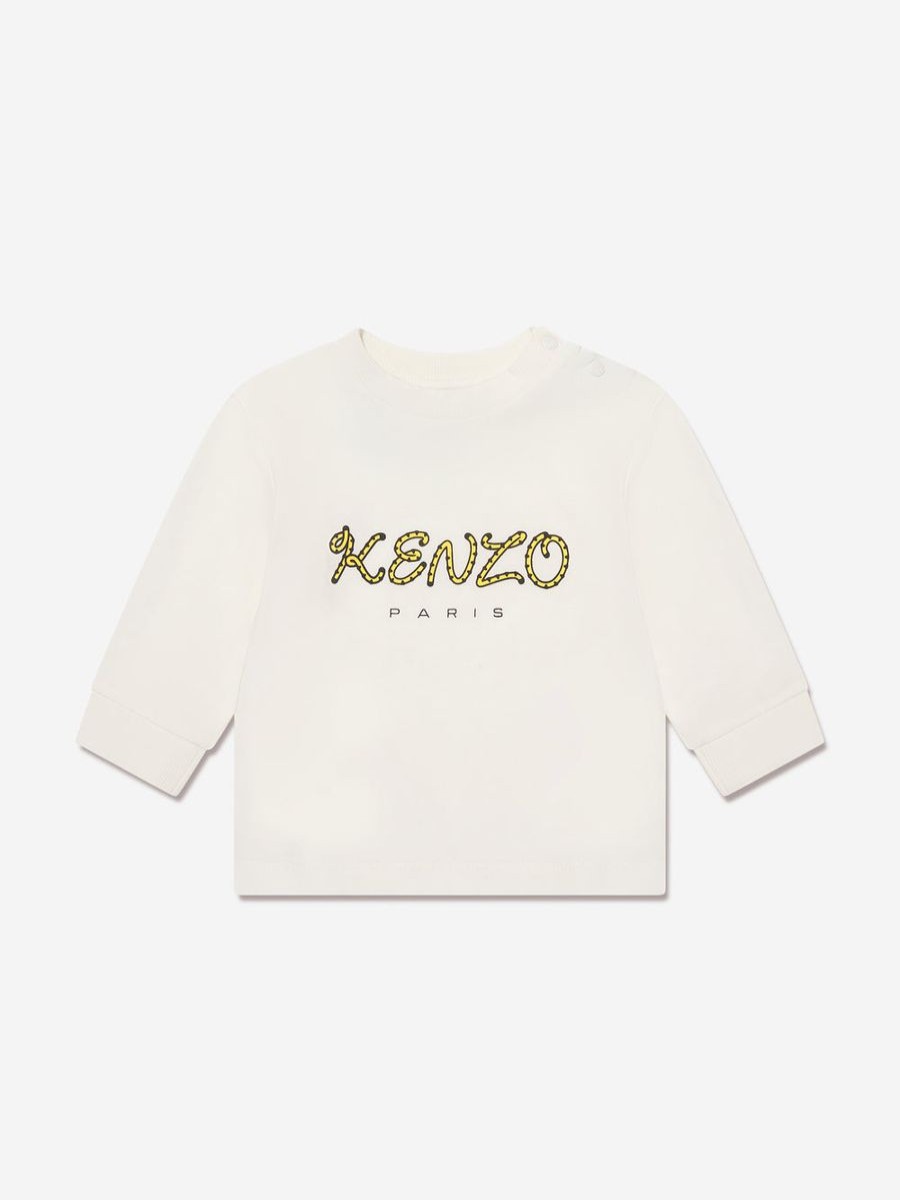 Girls KENZO KIDS Tops & T-Shirts | Baby Long Sleeve Logo T-Shirt In Ivory