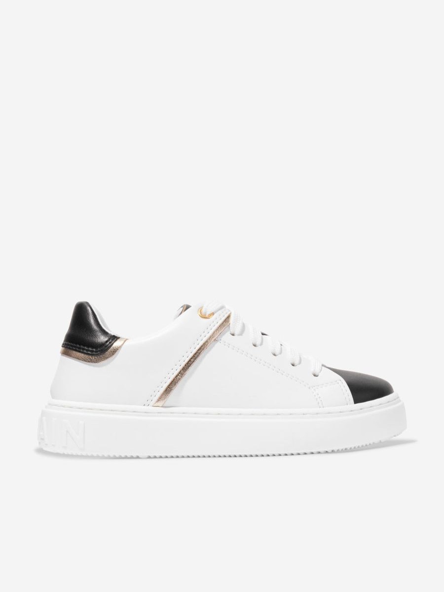 Girls Balmain Sneakers | Kids Logo Trainers In White