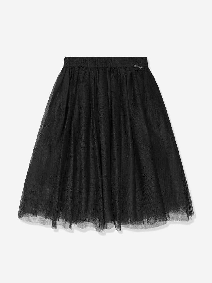 Girls Guess Skirts | Girls Mesh Midi Skirt In Black