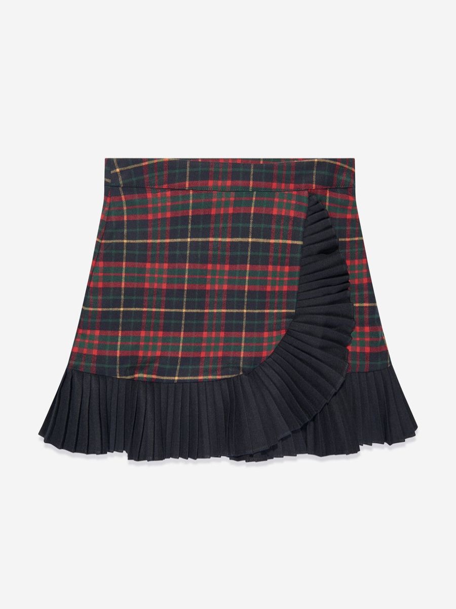 Teen Patachou Sweatshirts & Hoodies | Girls Tartan Skirt In Navy