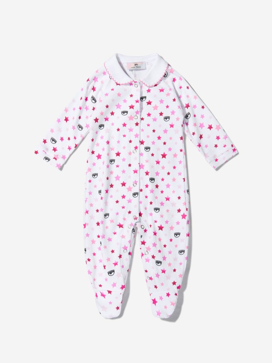 Baby Chiara Ferragni Babygrows & Rompers | Baby Girls Cotton Multi Print Babygrow