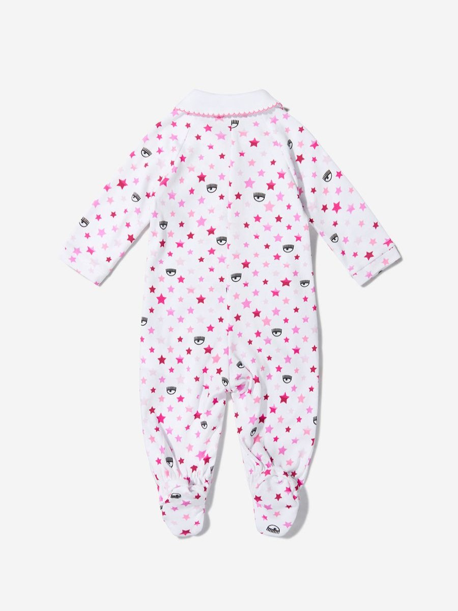 Baby Chiara Ferragni Babygrows & Rompers | Baby Girls Cotton Multi Print Babygrow