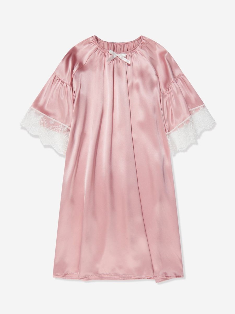 Girls Amiki Children Nightwear & Pyjamas | Girls Silk Ofelia Nightdress In Pink