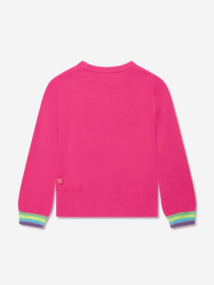 Girls Billieblush Jumpers & Cardigans | Girls Knitted Happy Jumper In Pink