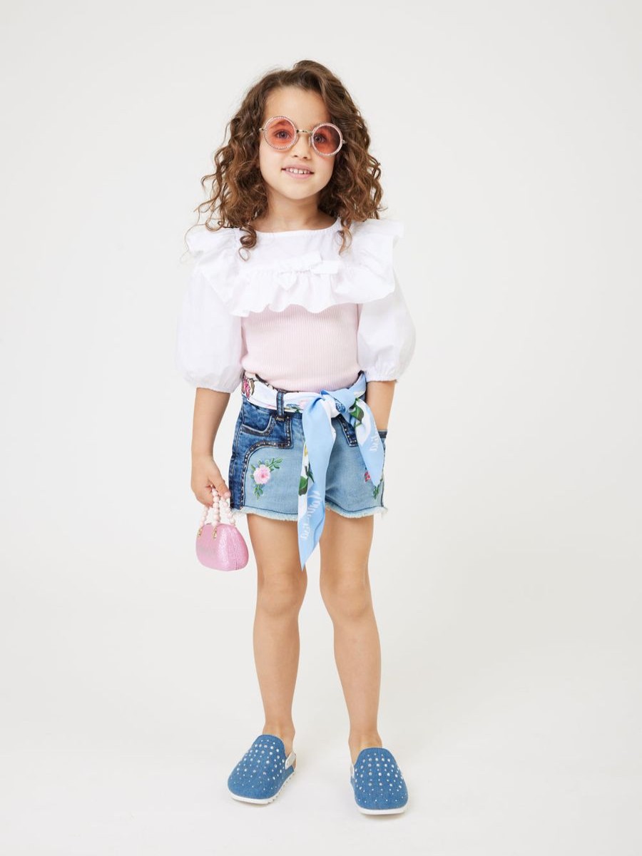 Girls Monnalisa Sunglasses | Girls Rhinestone Sunglasses In Pink