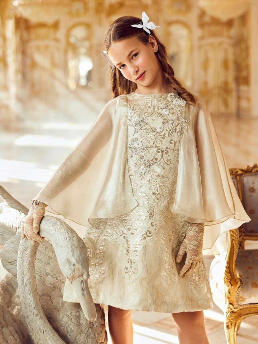 Teen Maison Ava Dresses | Girls Phoebe Occasion Dress In Gold