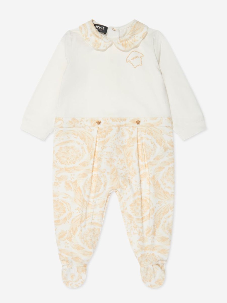 Baby Versace Babygrows & Rompers | Baby Barocco Georgette Babygrow In White