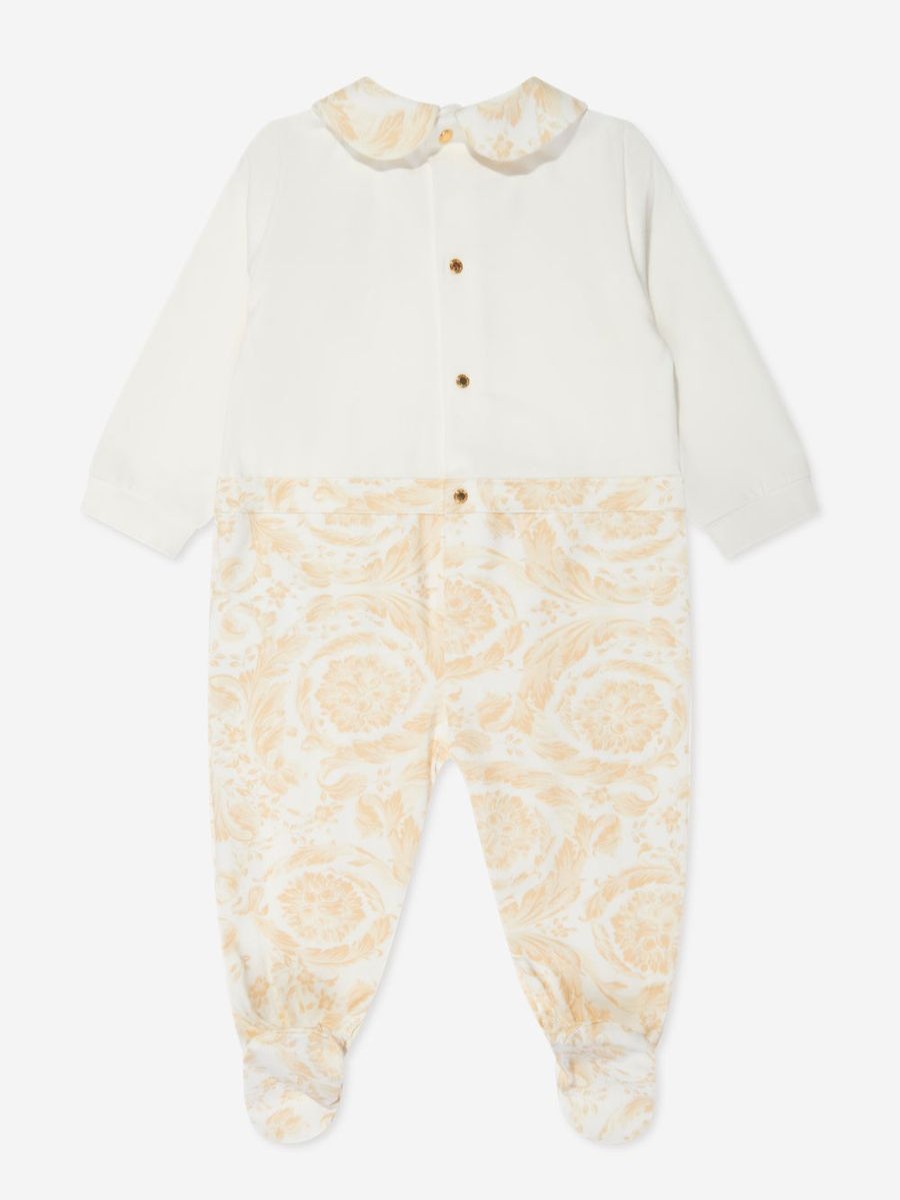 Baby Versace Babygrows & Rompers | Baby Barocco Georgette Babygrow In White