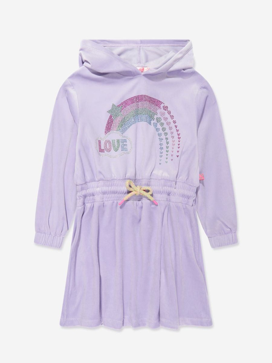 Teen Billieblush Dresses | Girls Velour Hooded Dress In Lilac