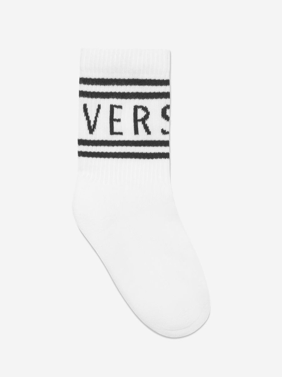 Girls Versace Socks & Tights | Kids Logo Socks In White