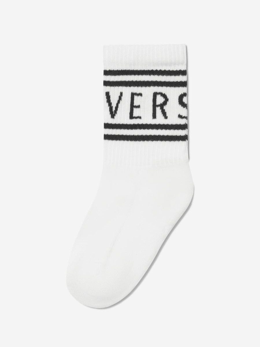 Girls Versace Socks & Tights | Kids Logo Socks In White