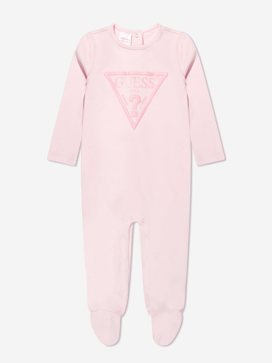 Baby Guess Babygrows & Rompers | Baby Girls Logo Babygrow In Pink