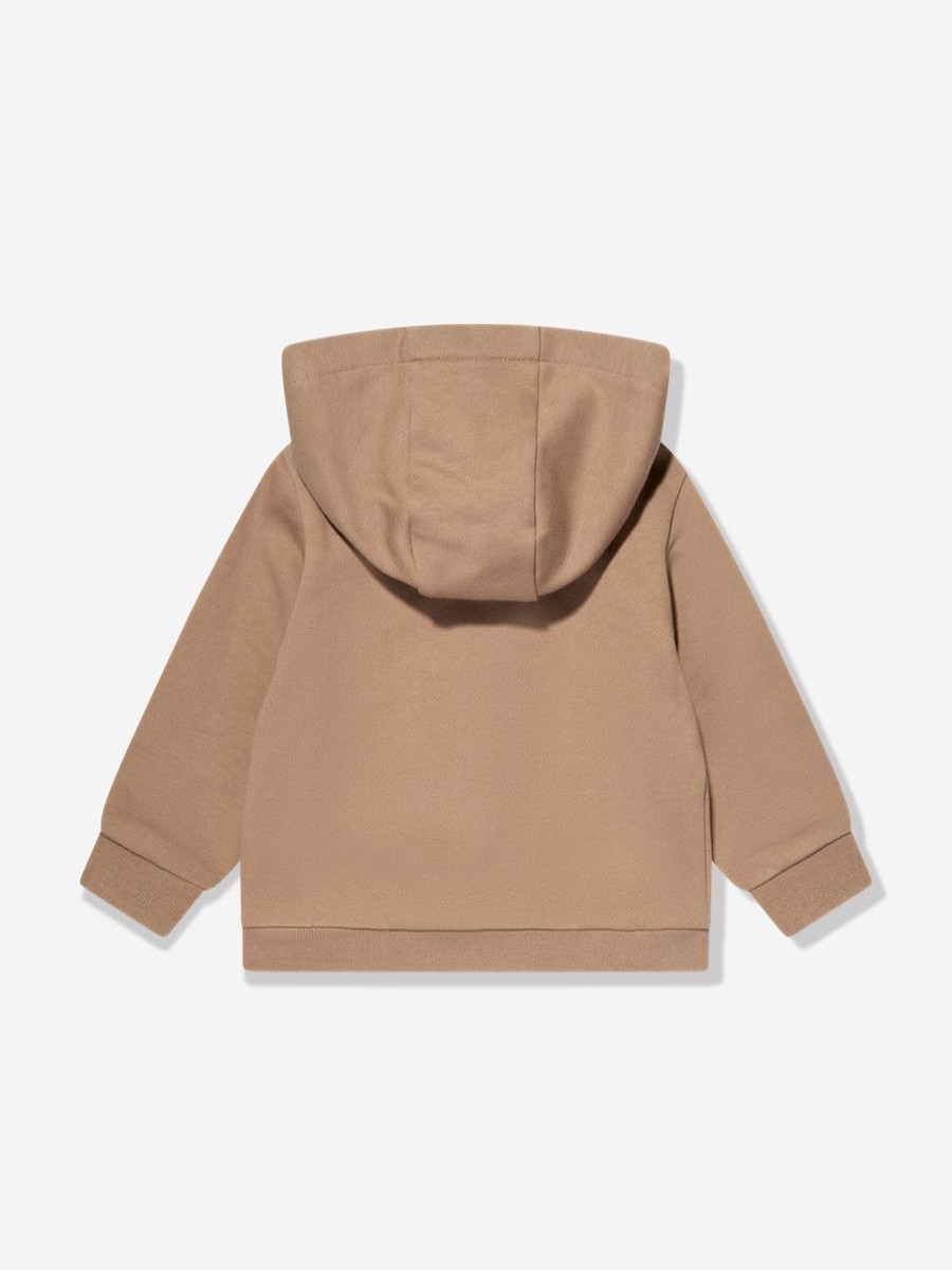 Baby Fendi Kids Sweatshirts & Hoodies | Baby Logo Patch Zip Up Top In Beige