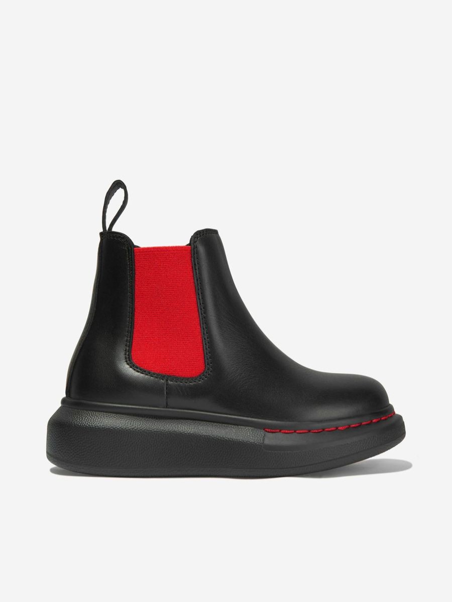 Girls Alexander McQueen Boots | Alexander Mcqueen - Kids Leather Chunky Chelsea Boots | Childsplay Clothing