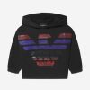 Teen Emporio Armani Sweatshirts & Hoodies | Girls Sequin Logo Hoodie In Black