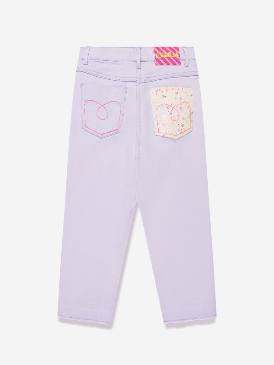 Girls Billieblush Jeans | Girls Twill Trousers In Lilac