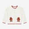 Baby Rachel Riley Jumpers & Cardigans | Baby Girls Gingerbread Applique Cardigan In Ivory