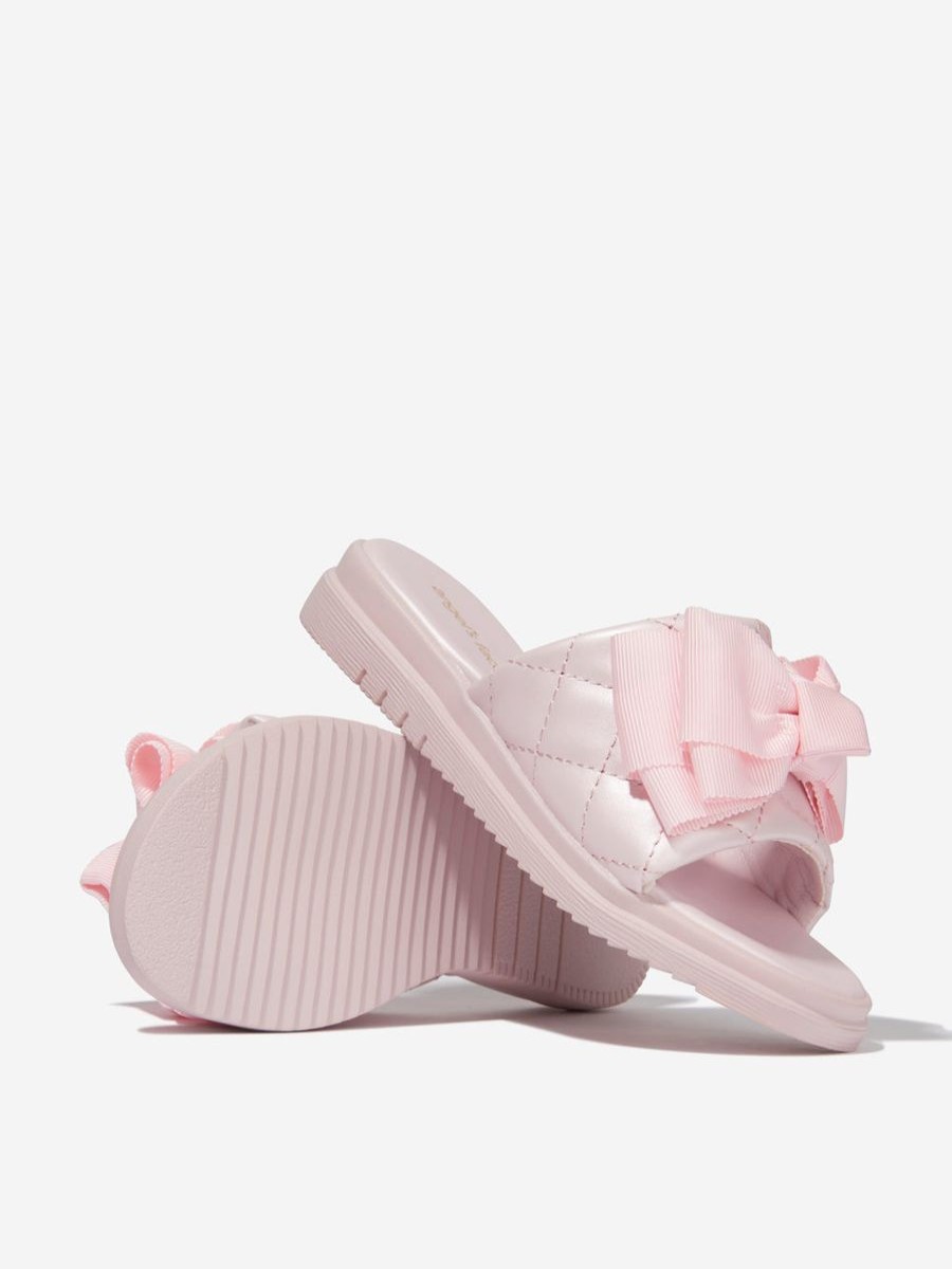 Teen Angels Face Footwear | Girls Lisbeth Quilted Sliders In Pink