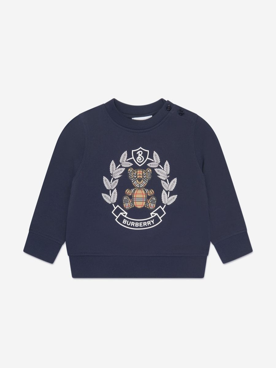 Baby Burberry Kids Sweatshirts & Hoodies | Baby Girls Crest Sweatshirt In Blue