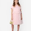 Teen Fendi Kids Dresses | Girls Ruched Jersey Dress In Pink