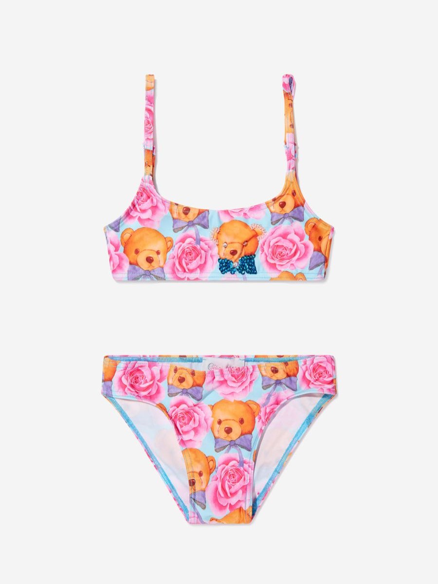 Girls Selini Action Swimwear | Girls Teddy And Rose Bandeau Bikini In Blue