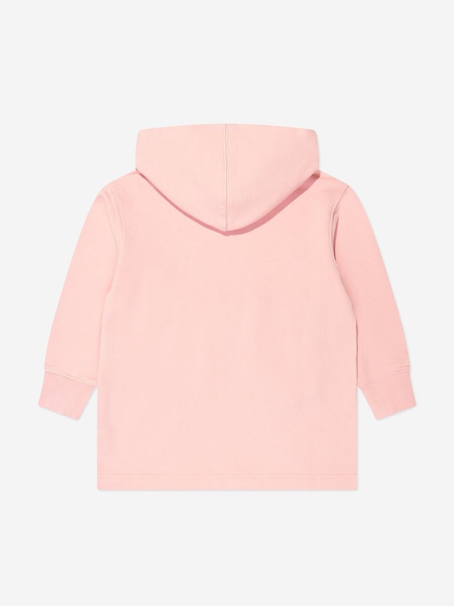 Teen Palm Angels Shorts | Girls Curved Logo Hooded Sweater Dress In Pink