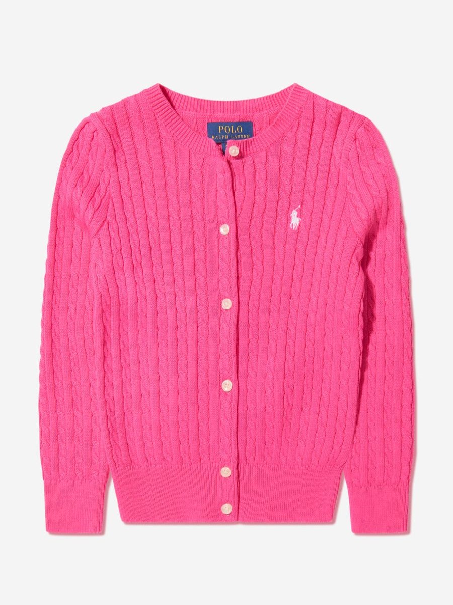 Teen Ralph Lauren Kids Sweatshirts & Hoodies | Girls Cable Knit Cardigan In Pink