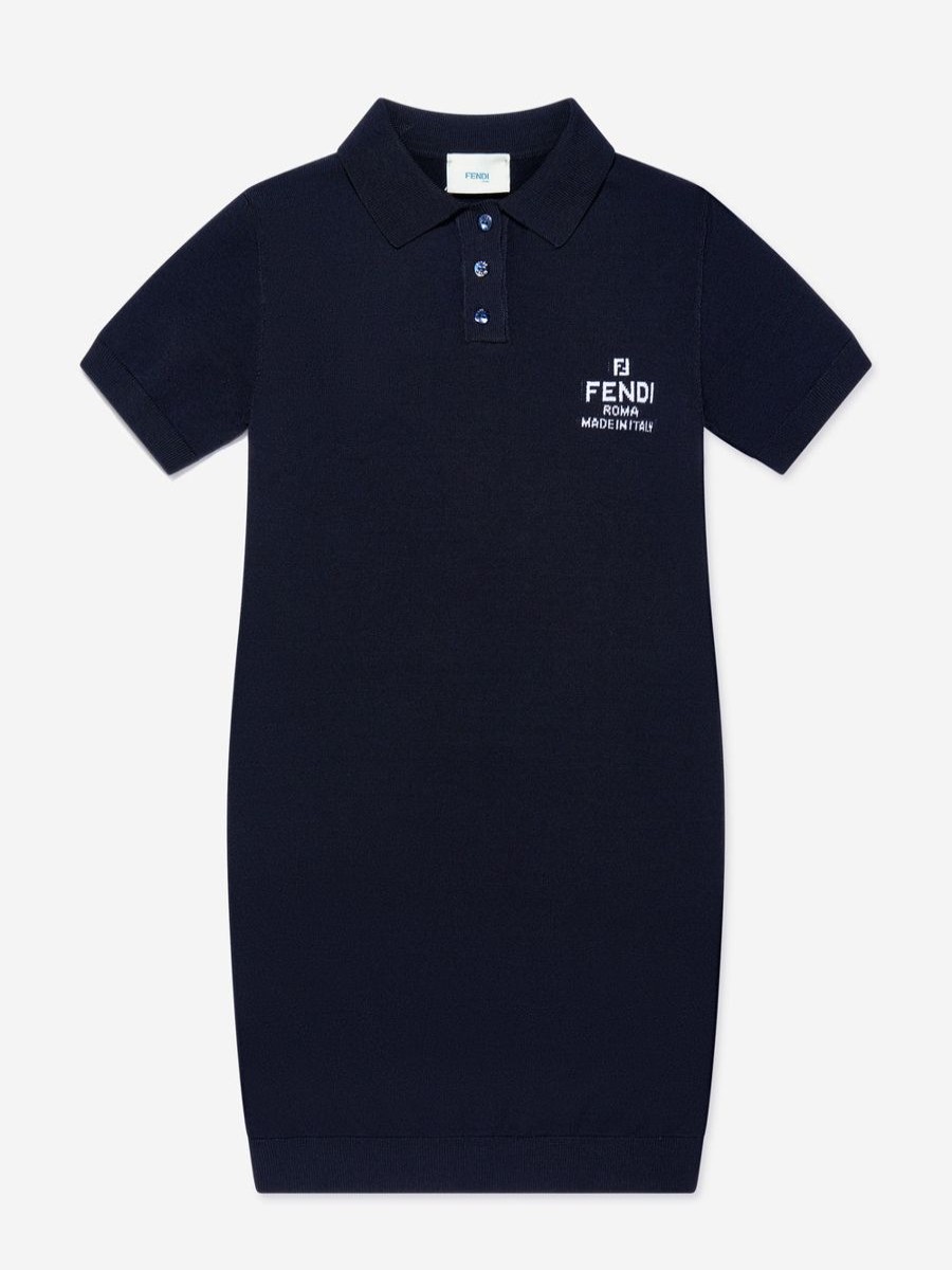 Teen Fendi Kids Dresses | Girls Logo Dress In Navy