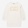 Teen Balmain Dresses | Girls Logo Sweater Dress In Ivory