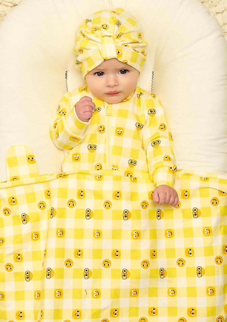 Baby The Bonnie Mob Babygrows & Rompers | Baby Girls Tiddlywink Zip Front Sleepsuit In Yellow