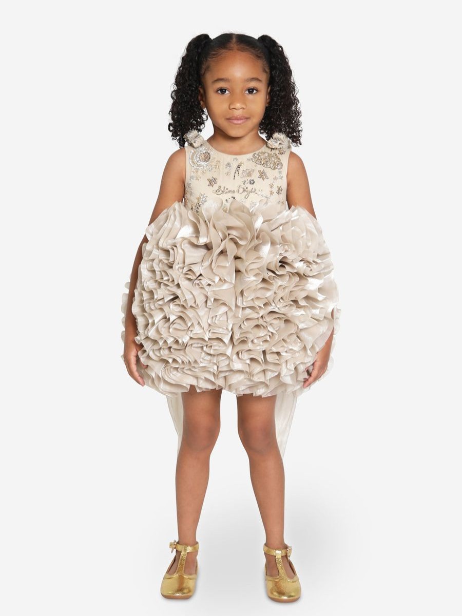 Teen Maison Ava Dresses | Girls Pomme Occasion Dress In Gold