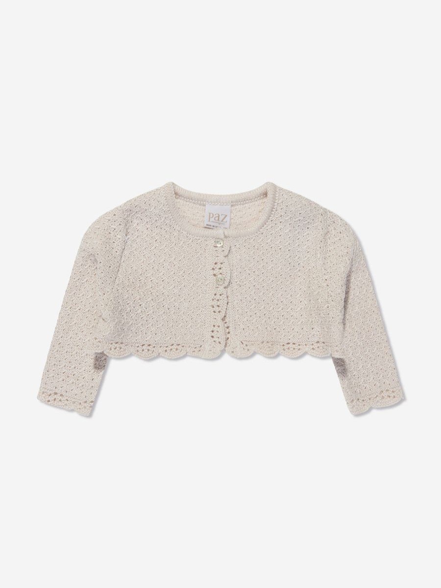 Girls Paz Rodriguez Jumpers & Cardigans | Baby Girls Knitted Cardigan In Ivory