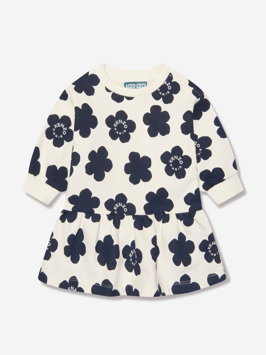 Baby KENZO KIDS Dresses | Baby Girls Boke Flower Sweater Dress In Ivory