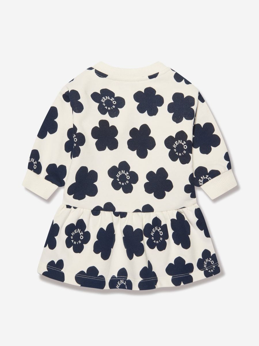 Baby KENZO KIDS Dresses | Baby Girls Boke Flower Sweater Dress In Ivory