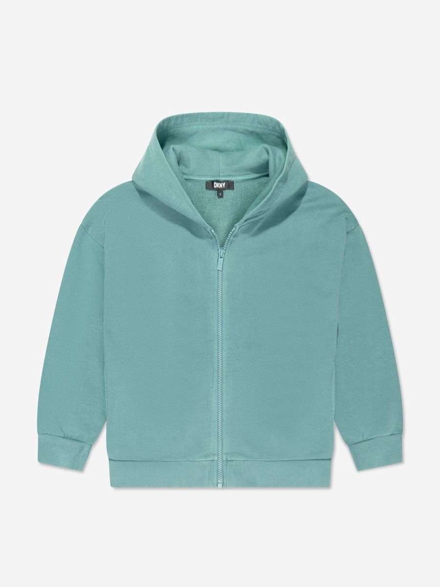 Girls DKNY Sweatshirts & Hoodies | Kids Zip Up Top In Turquoise