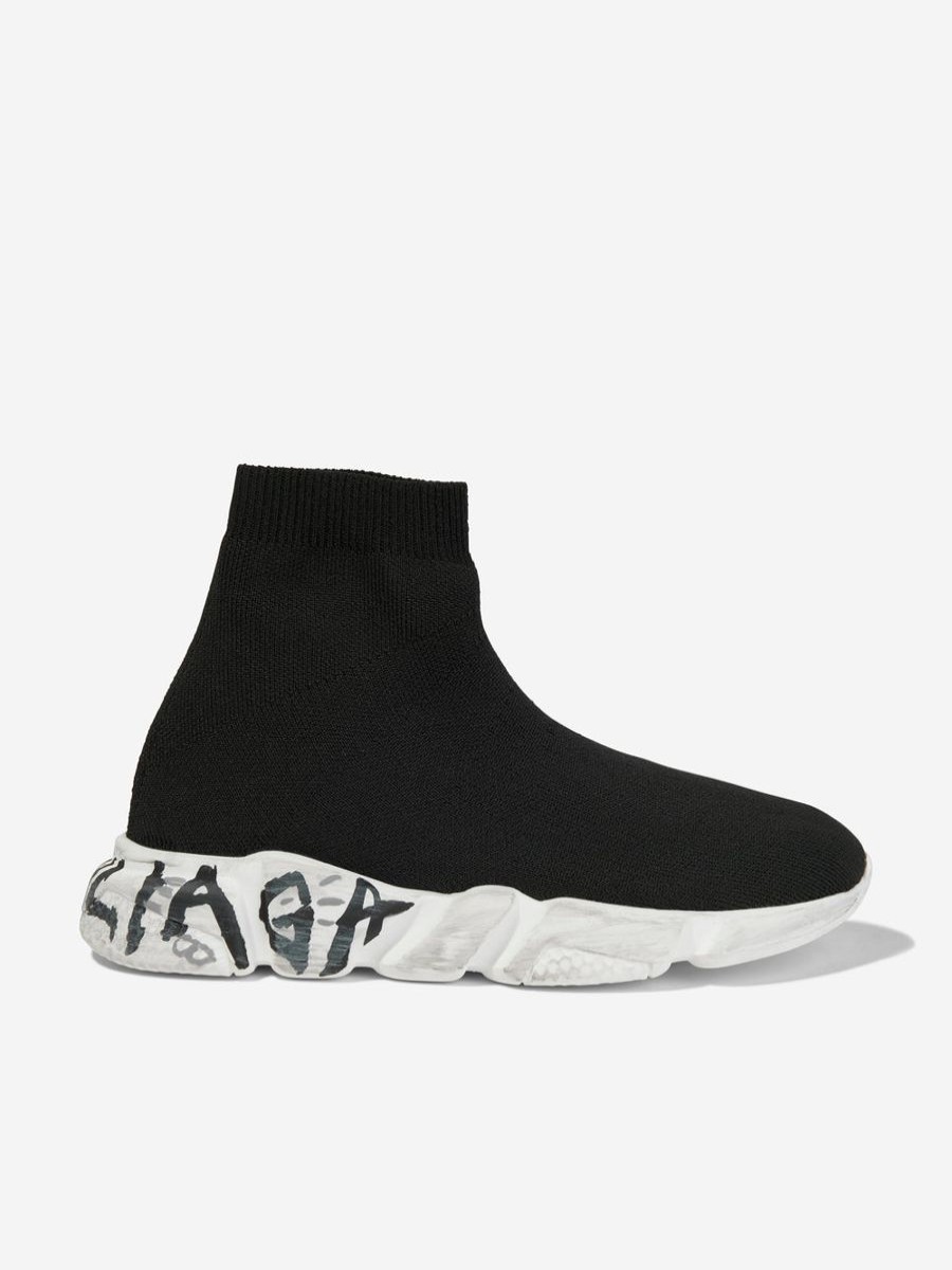 Girls Balenciaga Kids Sneakers | Kids Graffiti Sole Speed Trainers In Black