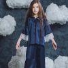 Girls Amiki Children Nightwear & Pyjamas | Girls Silk Adriana Pyjama Set In Navy