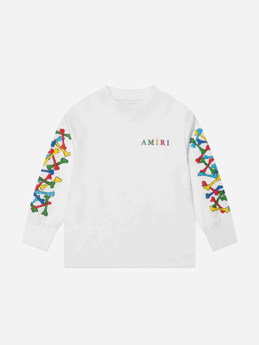 Girls Amiri Tops & T-Shirts | Kids Bones Scribble Long Sleeve T-Shirt In White