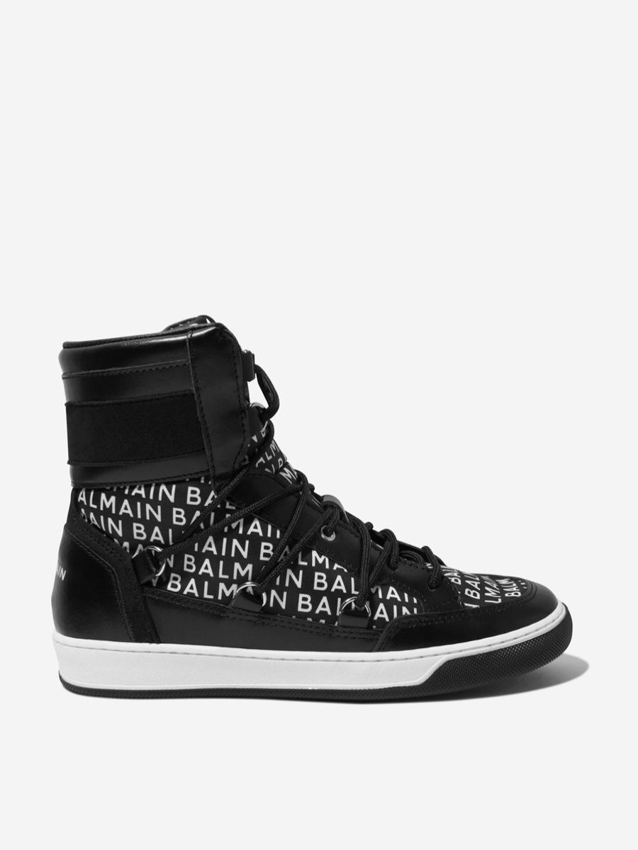 Teen Balmain Footwear | Kids Logo Print High Top Trainers