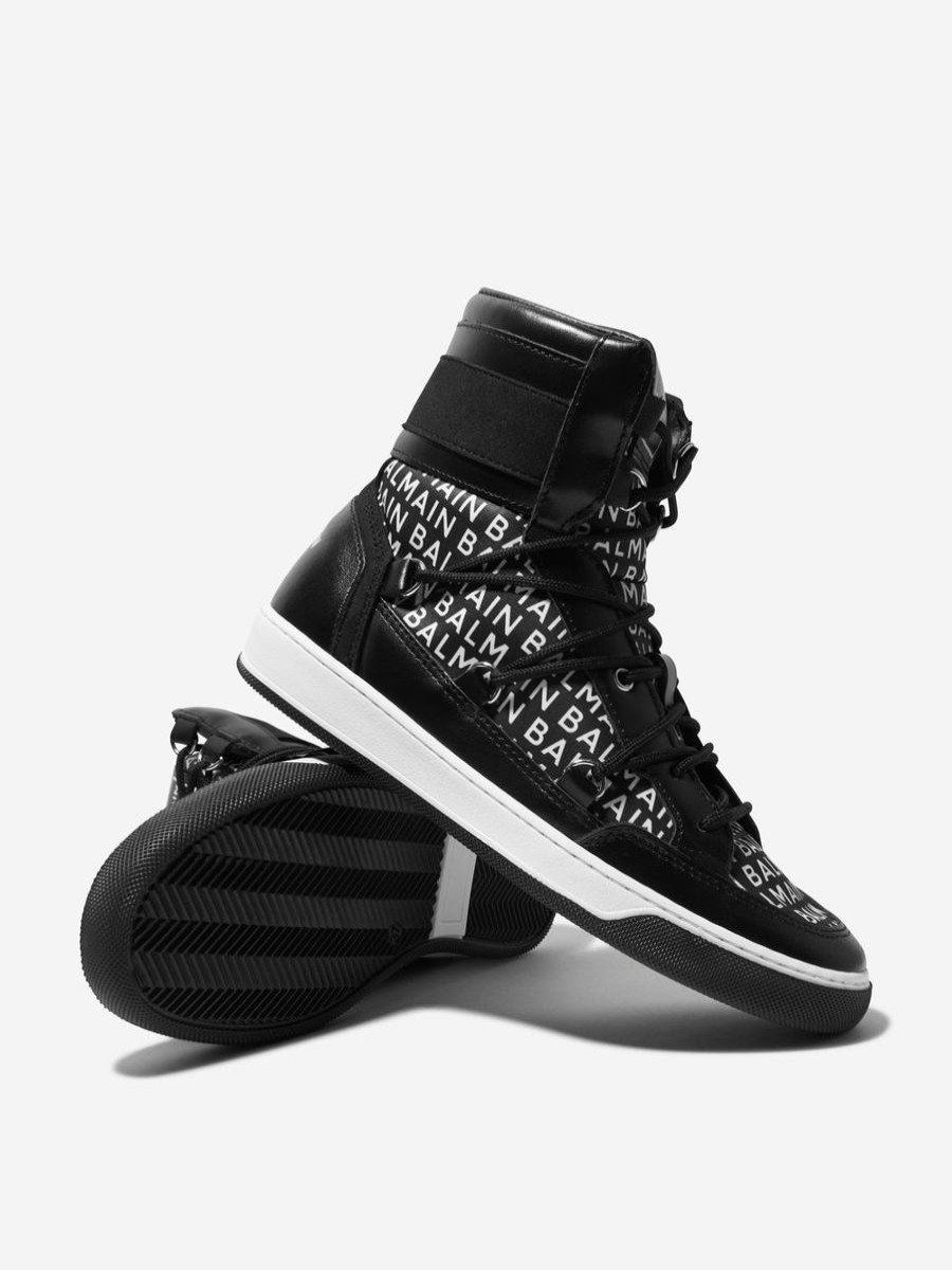 Teen Balmain Footwear | Kids Logo Print High Top Trainers