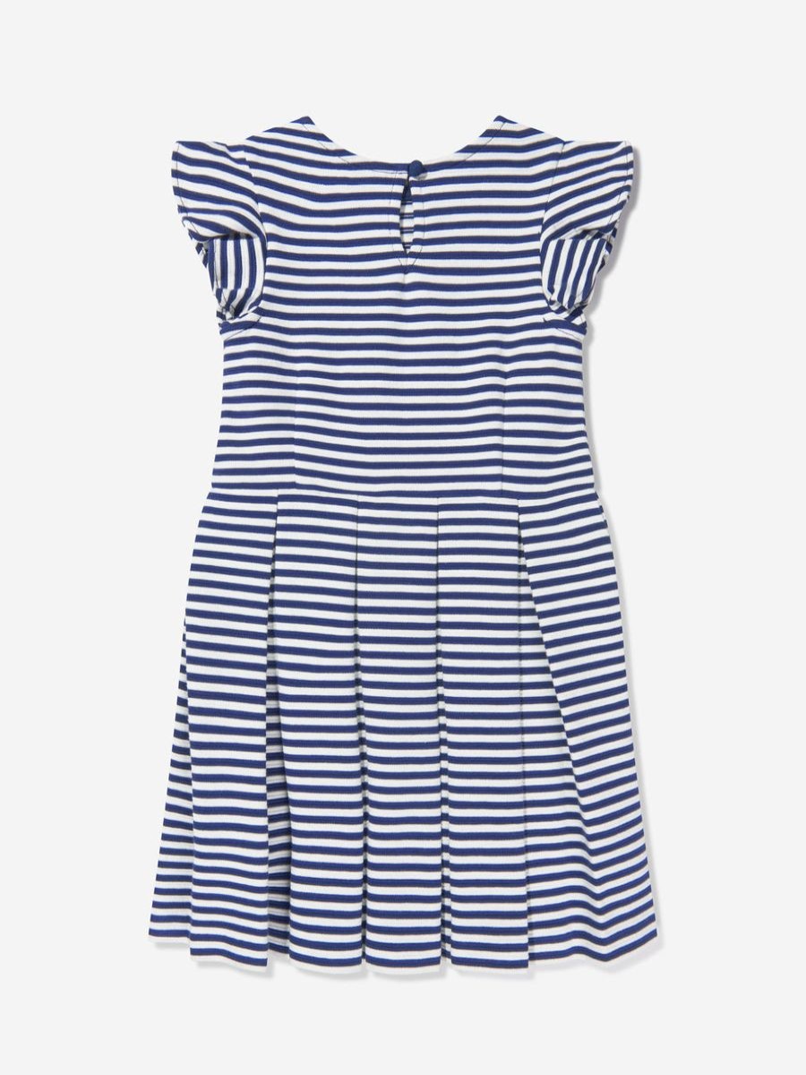 Teen Ralph Lauren Kids Sweatshirts & Hoodies | Girls Striped Ruffle Dress In Navy